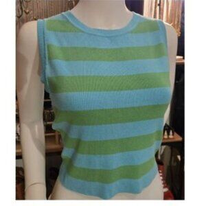 Green Blue knit vest  tank top size S-L